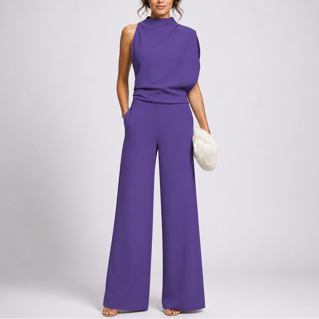 Anna Jumpsuit with Sleeveless Upper and Wide-Leg Design