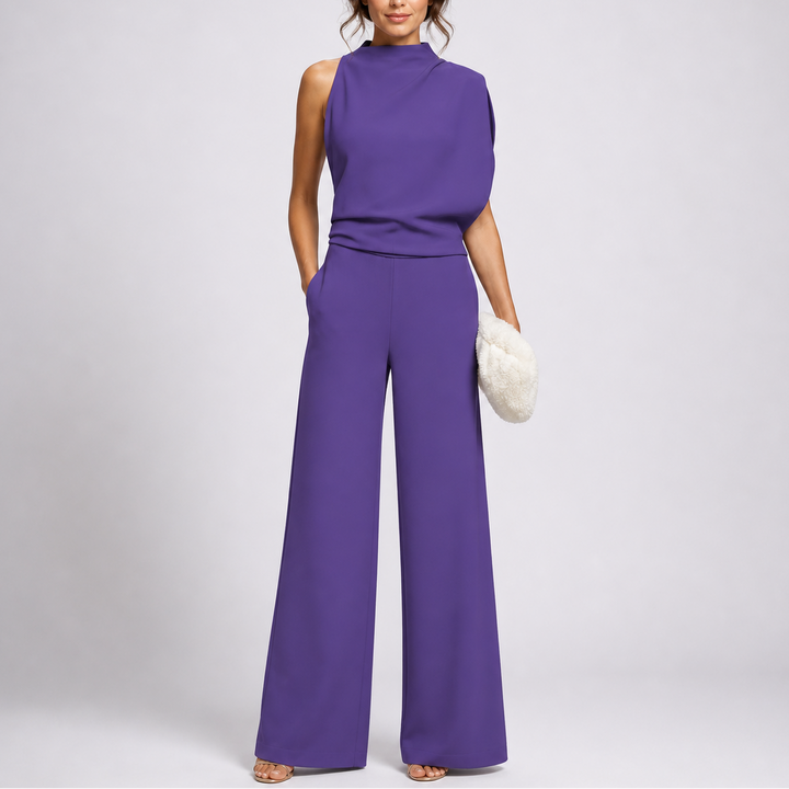Anna Jumpsuit with Sleeveless Upper and Wide-Leg Design