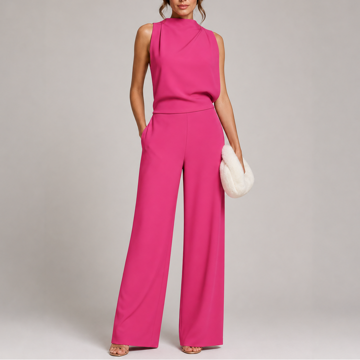 Anna Jumpsuit with Sleeveless Upper and Wide-Leg Design
