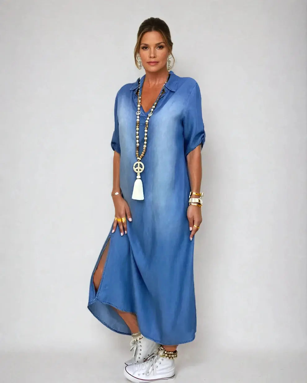 Aria Jean™ | denim midi dress